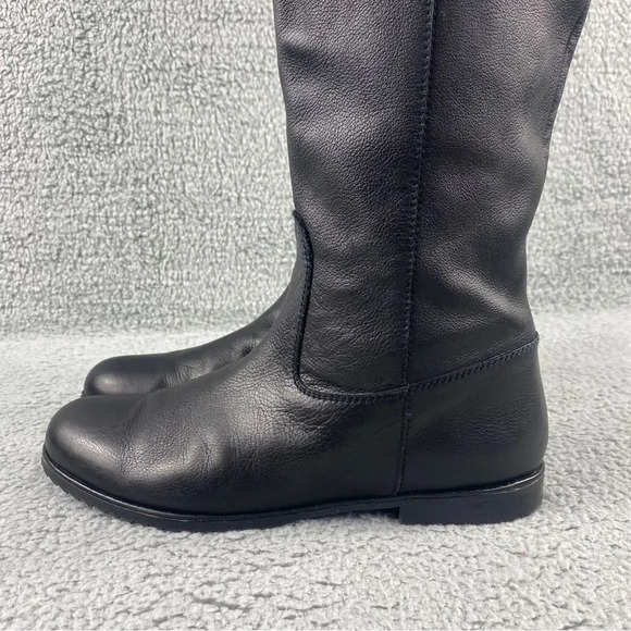 Stuart Weitzman Boots Knee High Leather V Cutout Riding Shoe Pull On Womens 6.5 - Picture 7 of 16